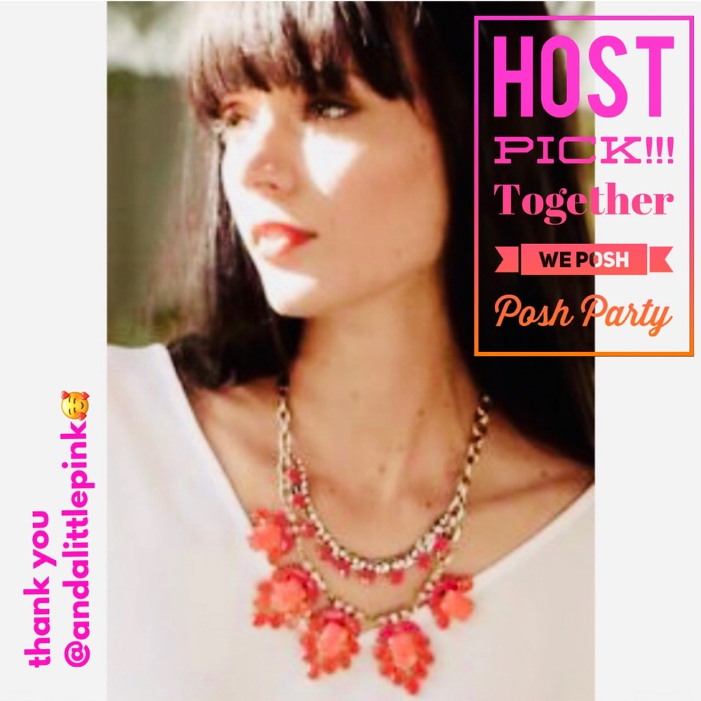 Stella & Dot | Spring Awakening Hot Pink & Vibrant Orange Statement Neck…